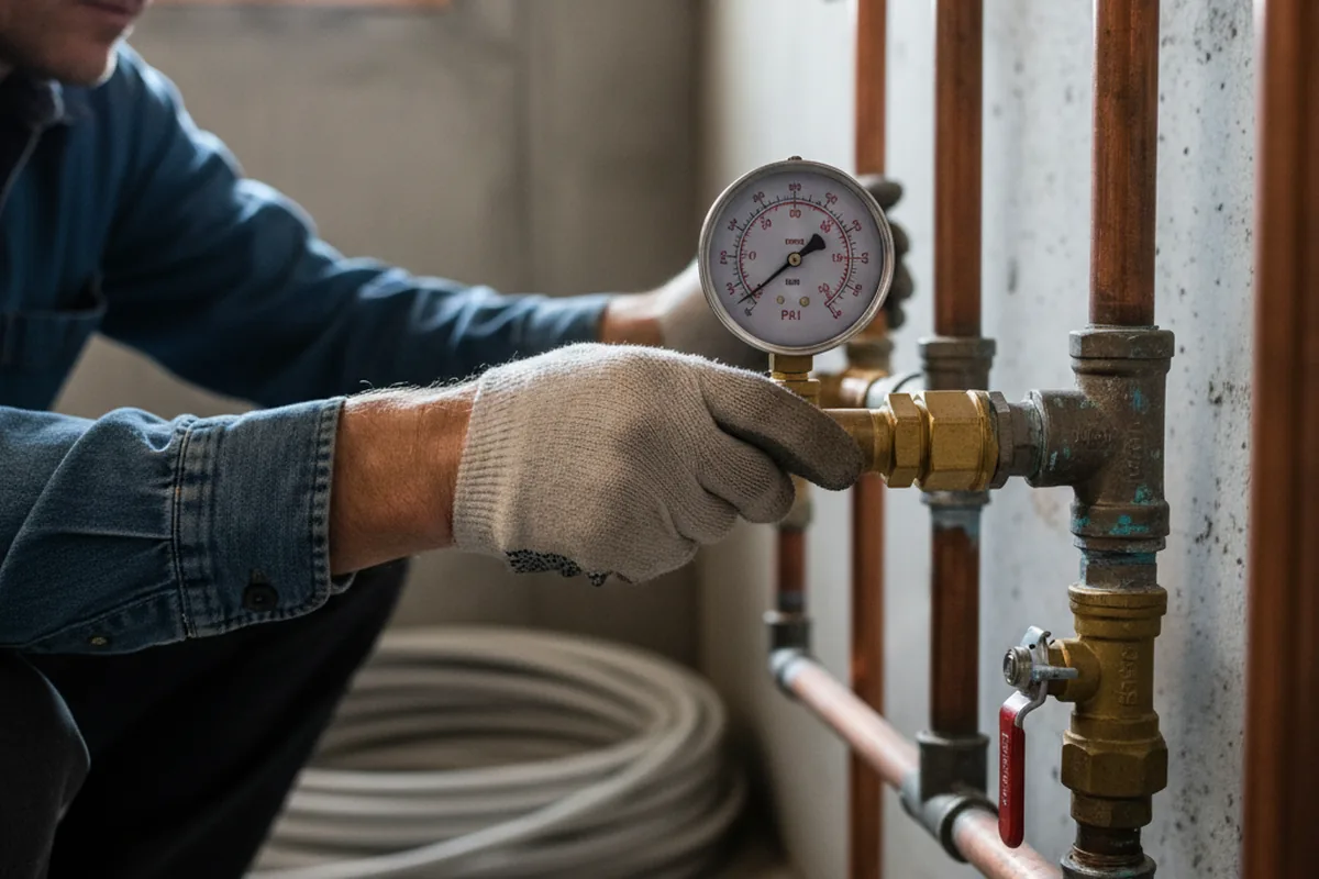 Pressure testing a repaired line during Water Line Repair in Waukesha